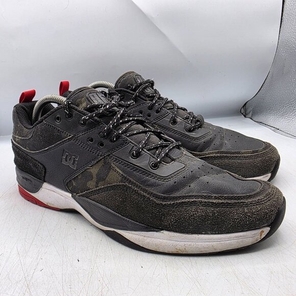 DC E.Tribeka SE Mens 10 Black Red Green Camo Shoes Skateboarding Casual